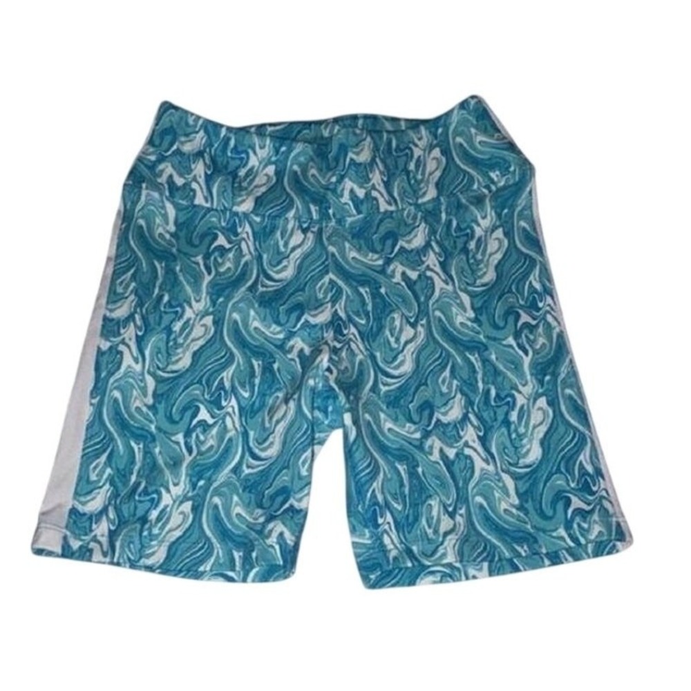 PINK Active‎ Shorts Blue Swirl Print Athletic Workout Athleisure Size S